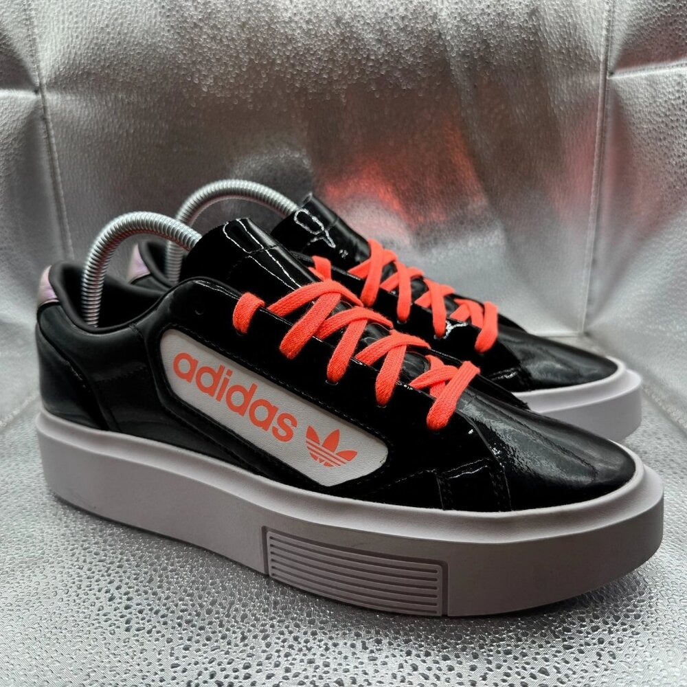 Size 8.5 Adidas Originals Sneakers Sleek Super Womens Black‎ Sneaker EF4954